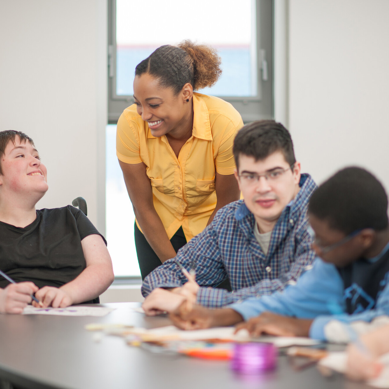 Group Of Students Working Together