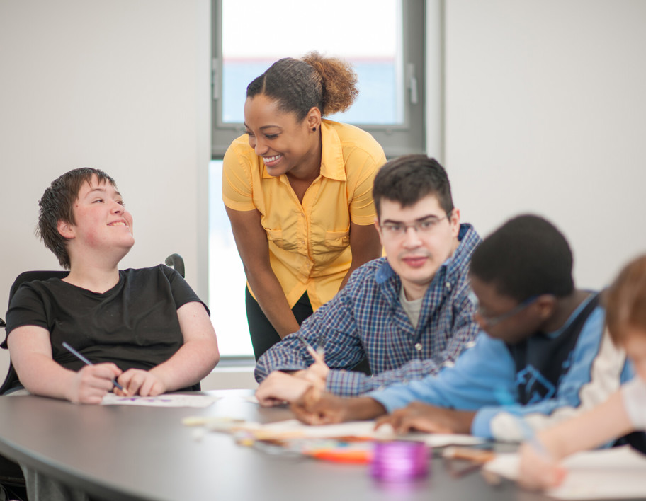 Group Of Students Working Together