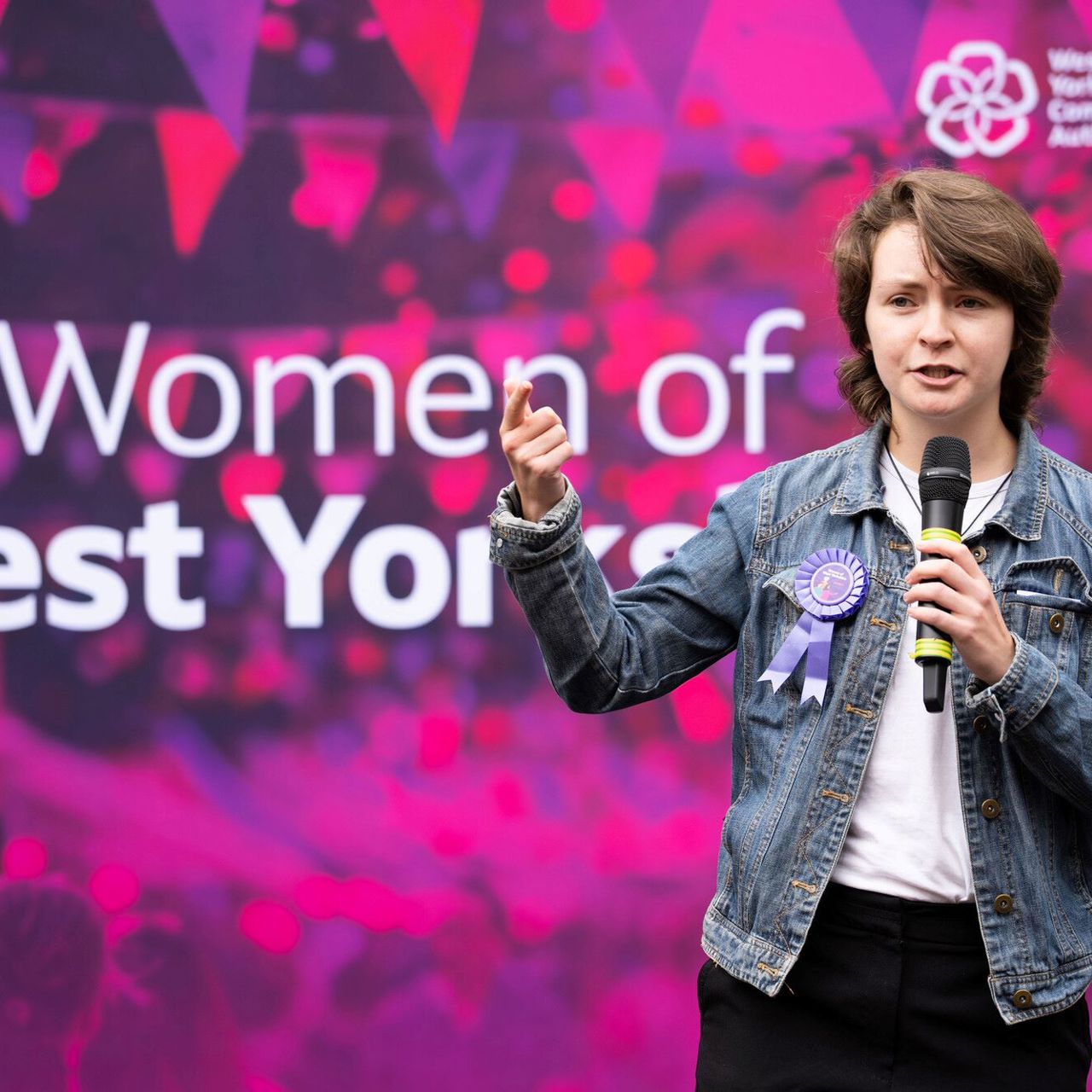 Young female performing at Women of West Yorkshire festival 2025