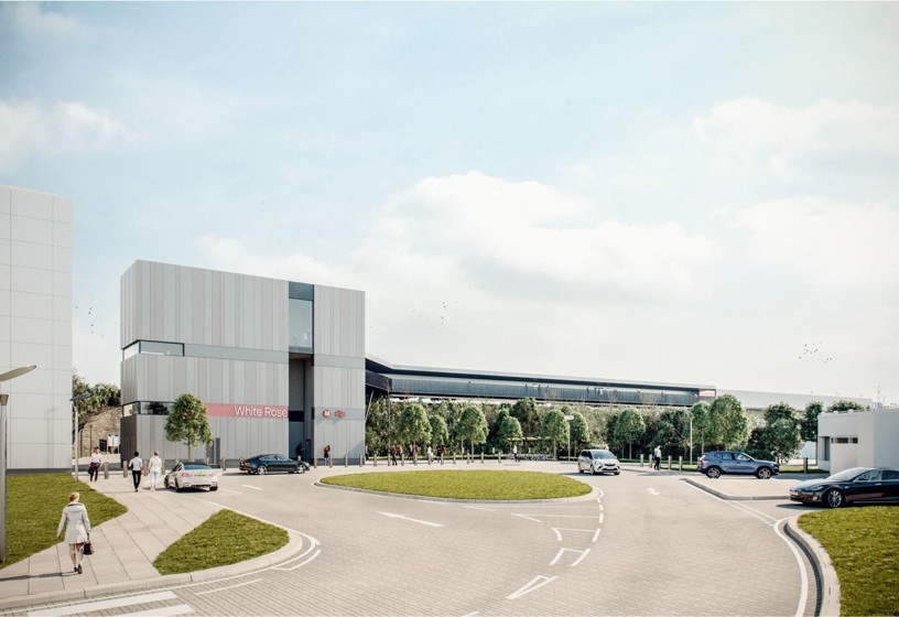 An artist impression of the White Rose rail station in Leeds