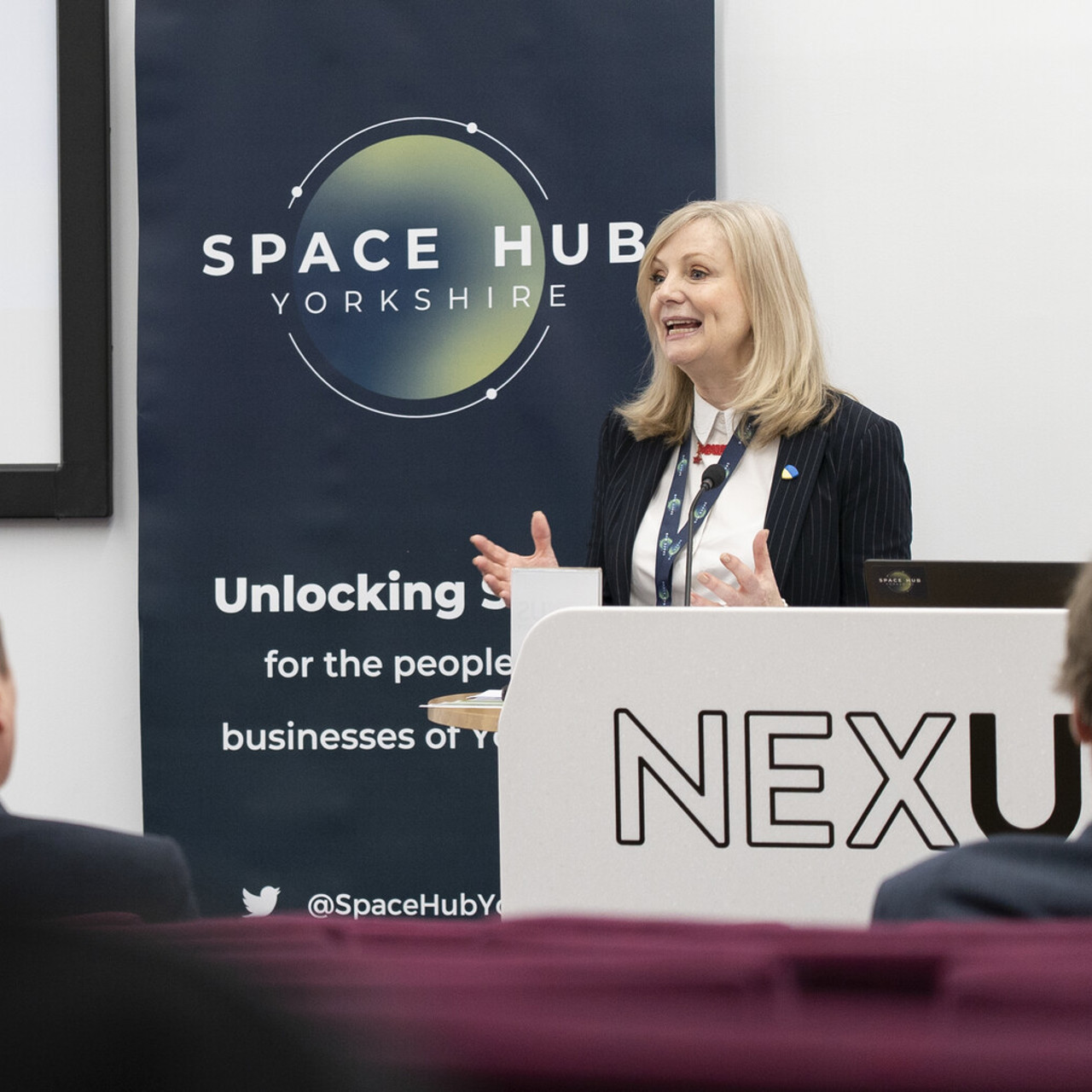 Mayor Tracy Brabin speaking at Spacehub Yorkshire