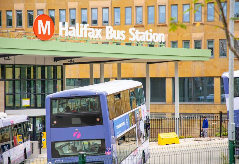 The entrance of Halifax bus station