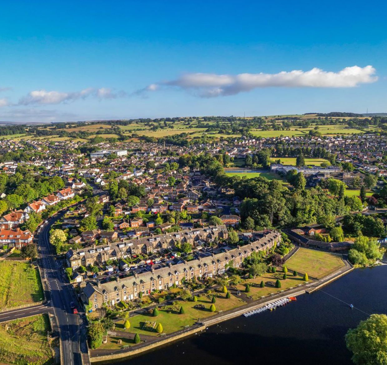 An aerial photo of Ilkley