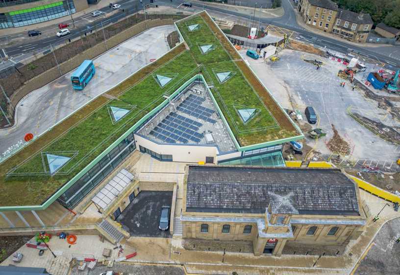 Aerial image of Halifax Bus Station temporary demolition