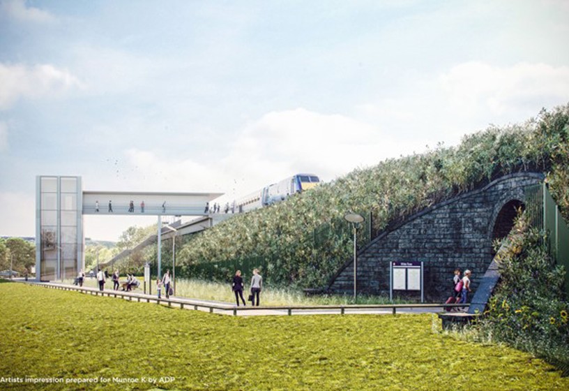 An artist impression of the White Rose rail station in Leeds