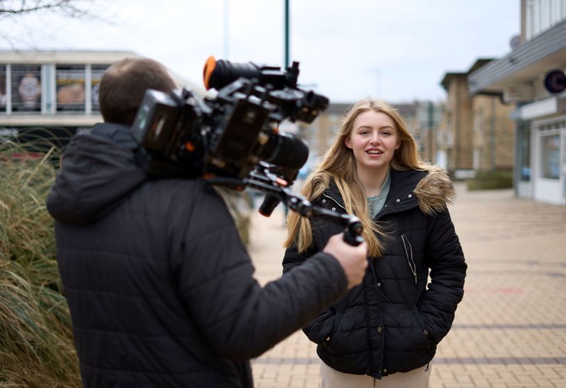 Behind the scenes photo of Alyssa