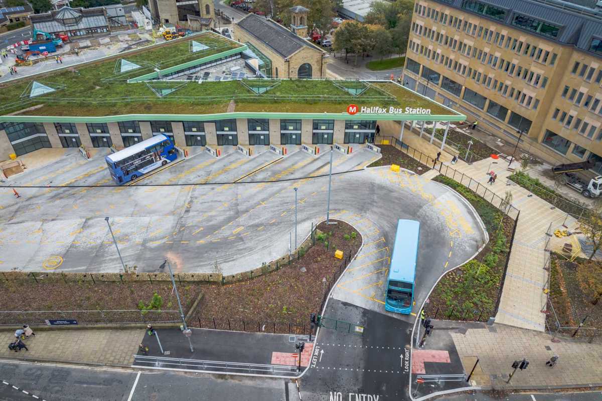 Aerial image of Halifax Bus Station temporary demolition