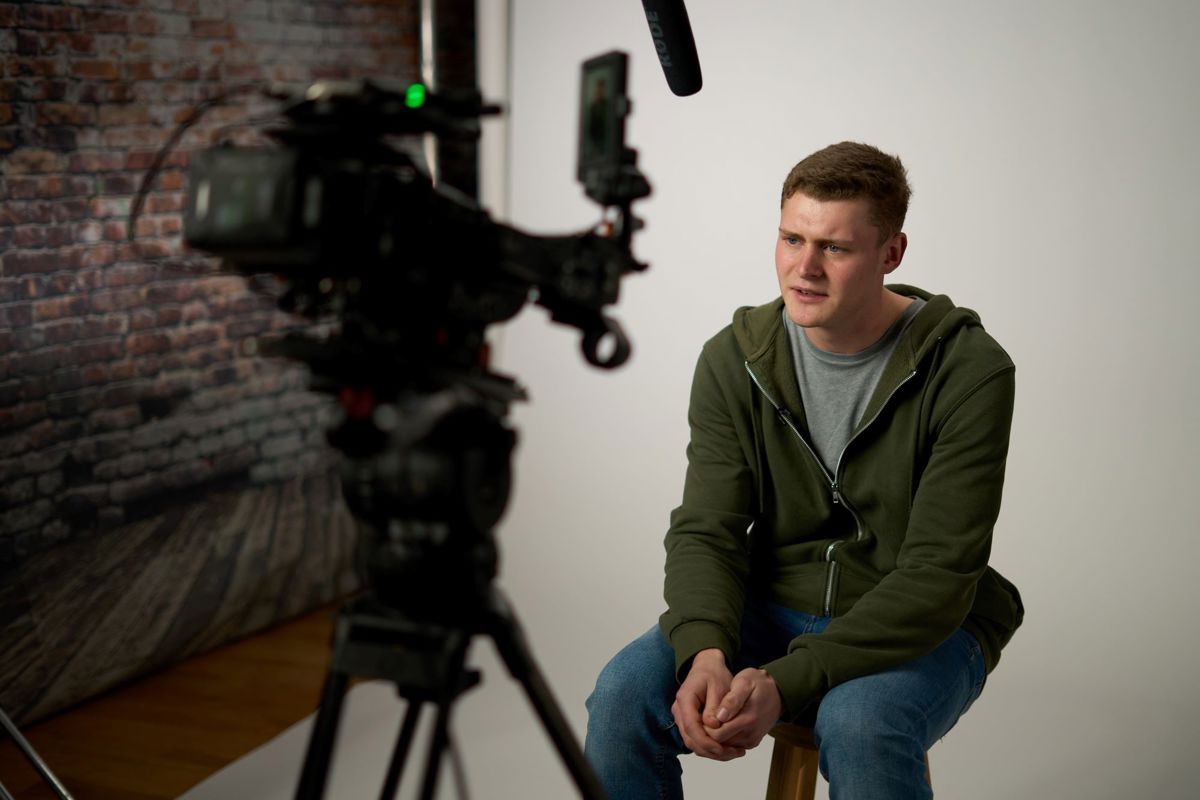 Behind the scenes photo of Josh