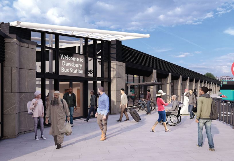 Artist visualisation of the new Dewsbury bus station entrance