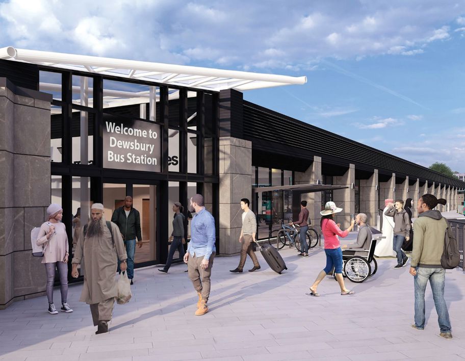 Artist visualisation of the new Dewsbury bus station entrance