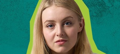 A young woman sat down