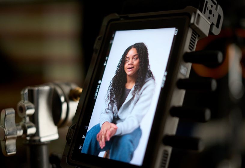 Behind the scenes photo of Violet