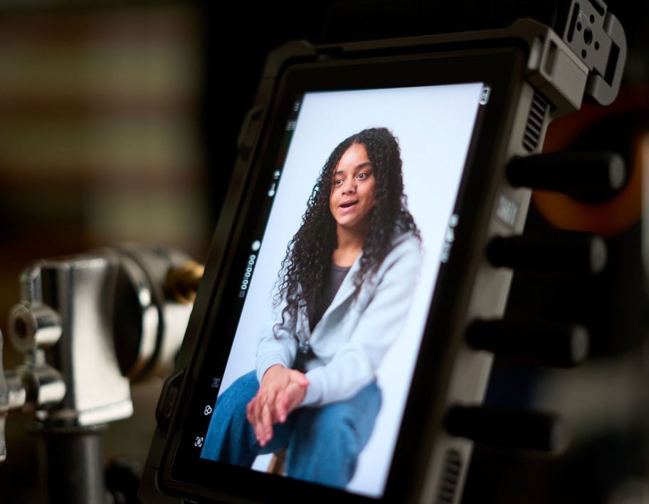 Behind the scenes photo of Violet