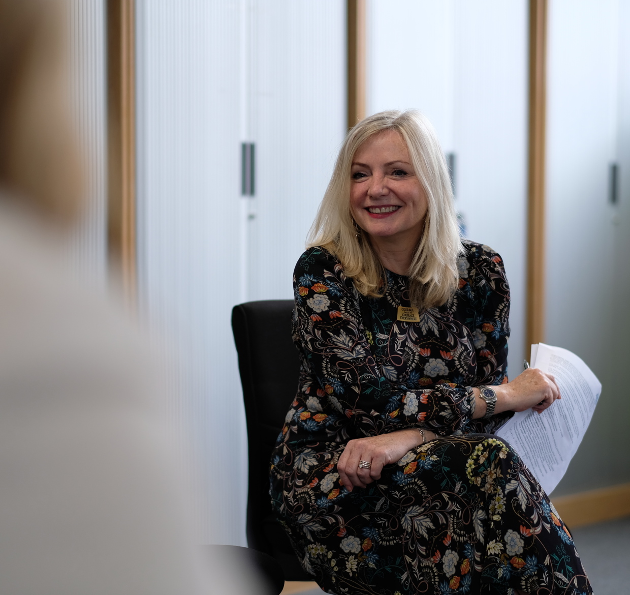 Tracy Brabin sitting in a chair