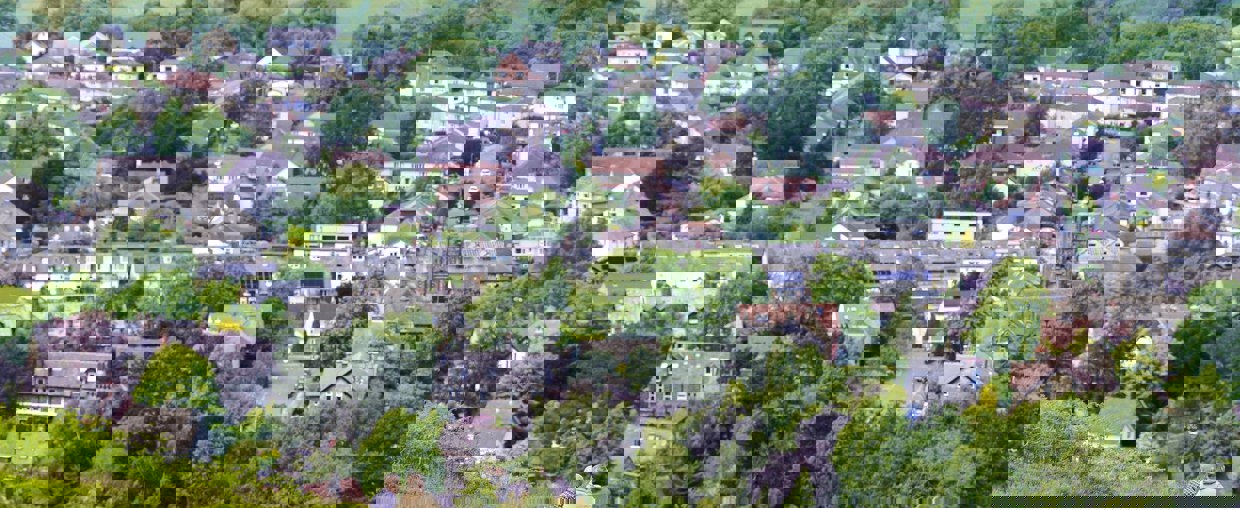 Ilkley Moor Countryside With Houses